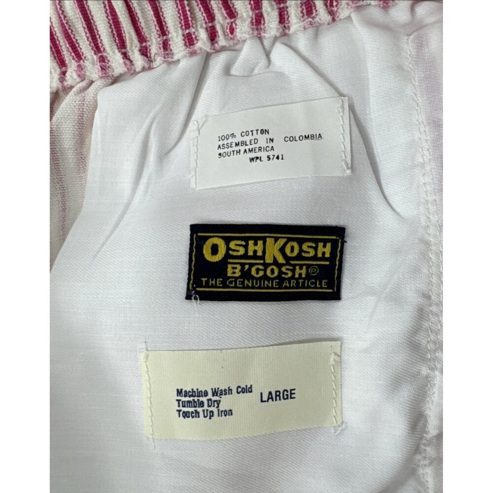 Vintage OshKosh Shorts Mens Large Red Striped Cotton Railroad Conductor NWT - Picture 5 of 16